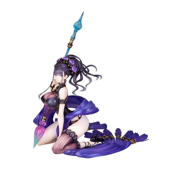 Murasaki Shikibu mit Sonnenschirm Figur seitlich