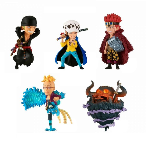 BANDAI Figurenset aus ONE PIECE | Wanokuni Arc | 5 Stk. | Zorro, Law. Kid. Marco, Onigashima | OP Sa