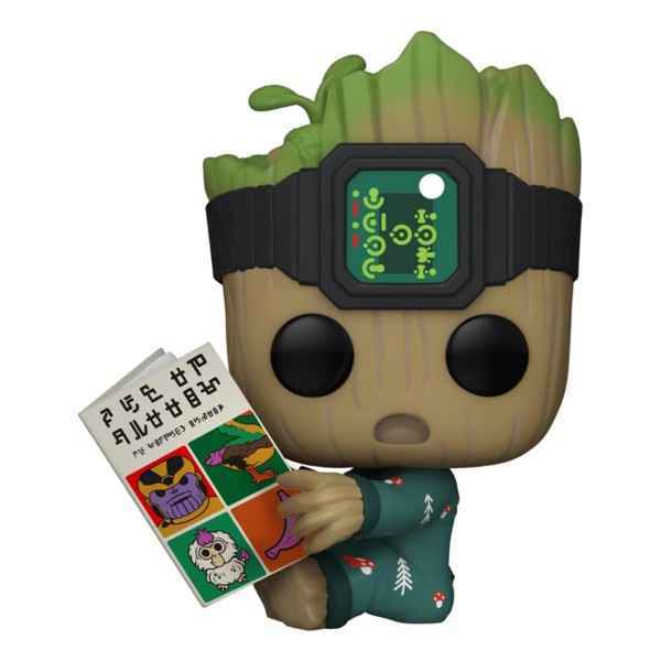 Funko POP 70651 | Marvel Figur von Groot | I Am Groot | Baby Groot in PJs & Buch