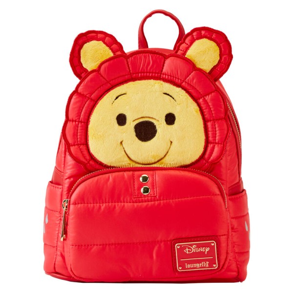 Winnie Puuh in roter Jacke Rucksack Frontal