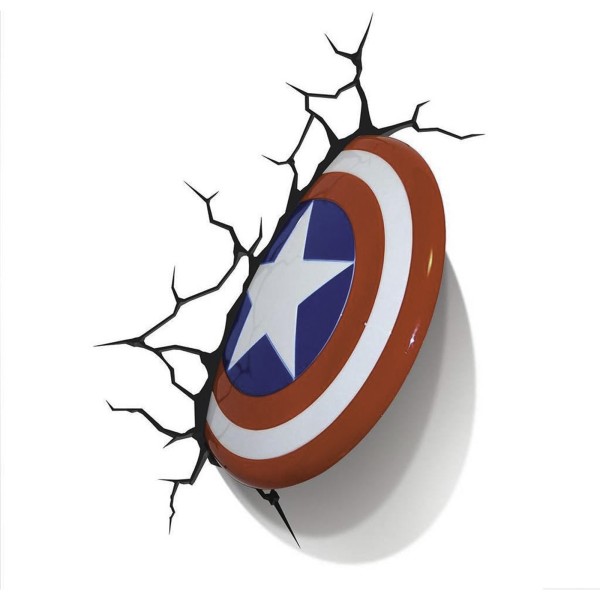 Captain America Schild Lampe | Marvel 3D LED Leuchte | Superheld Dekoration