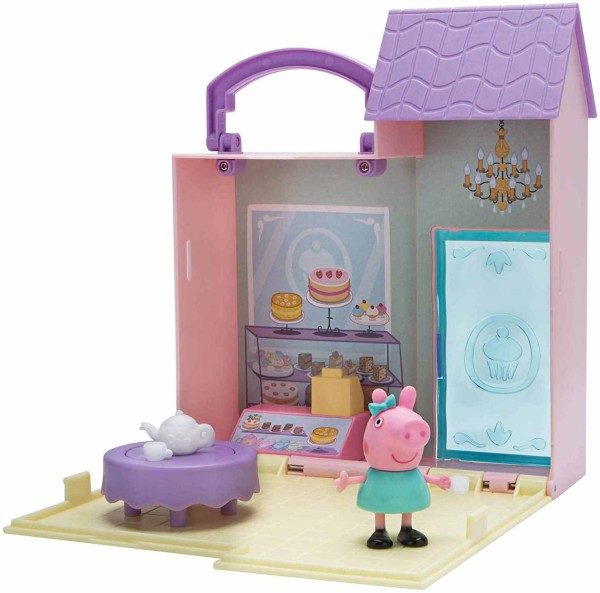 Peppa Pig Spielset | Peppa Wutz Puppe & kleine Bäckerei | Schweinchen Figur mit Zubehör