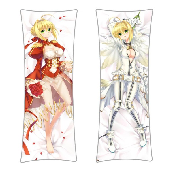 Dakimakura Kissenbezug mit Saber Red & Bride Motiven für Fate Fans | 150x50cm