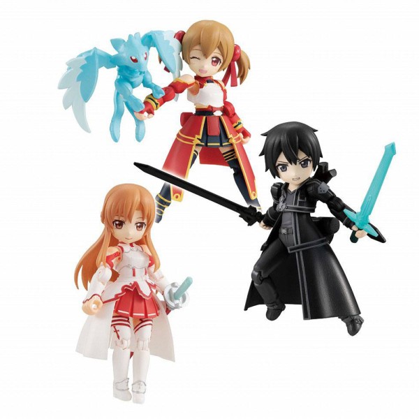 Sword Art Online Desktop Army 3er Set | Figuren von Asuna, Kirito, Silica | 8 cm