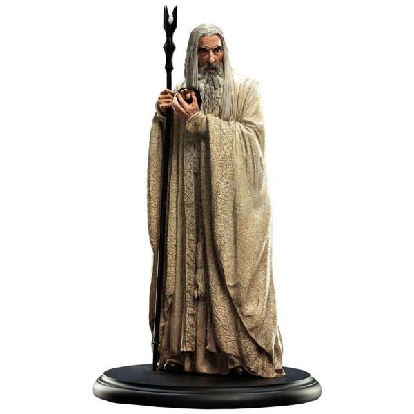 Weta Workshop Saruman der Weiße mit Palantir | Der Herr der Ringe Figur | 19 cm