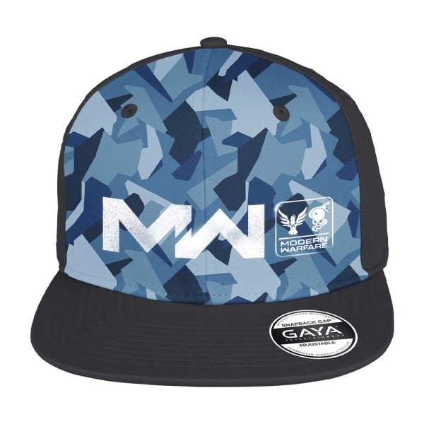 Call of Duty Snapback | Modern Warfare Cap mit Logo | Blaue Kappe mit Camouflage Muster