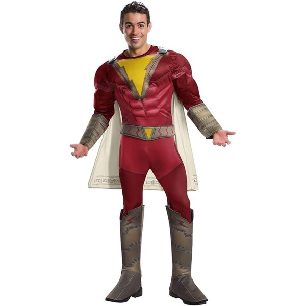 Shazam Deluxe Cosplay | Superheld Anzug Kostüm | Captain Marvel Overall | Größe M – XL