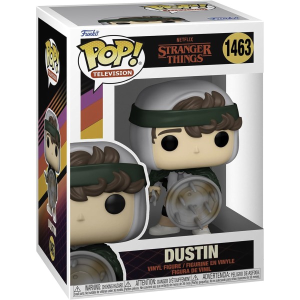 Funko Figur Dustin Henderson Stranger Things Speer und Schild Sammelbox