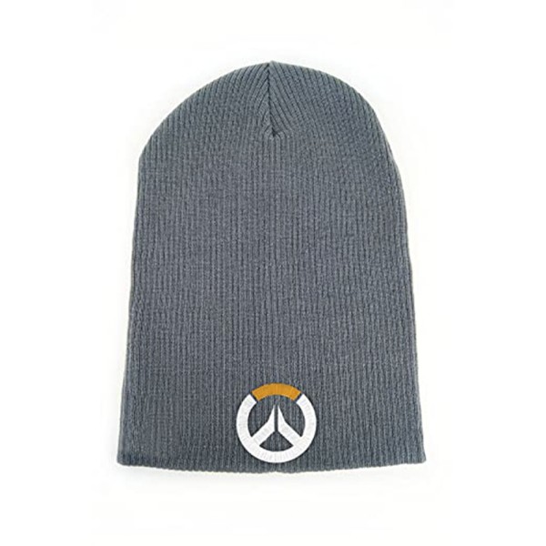 Graue Overwatch Mütze | Beanie mit Video Game Logo | Einheitsgröße