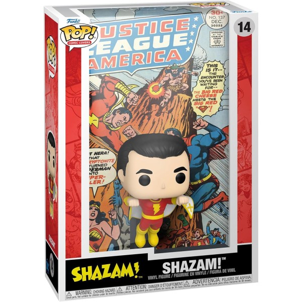 DC Justice League Comic Covers Figur Shazam mit Verpackung frontal