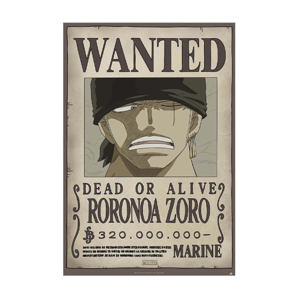 One Piece Lorenor Zorro Anime Poster | Wanted Roronoa Zoro | 91 x 61 cm